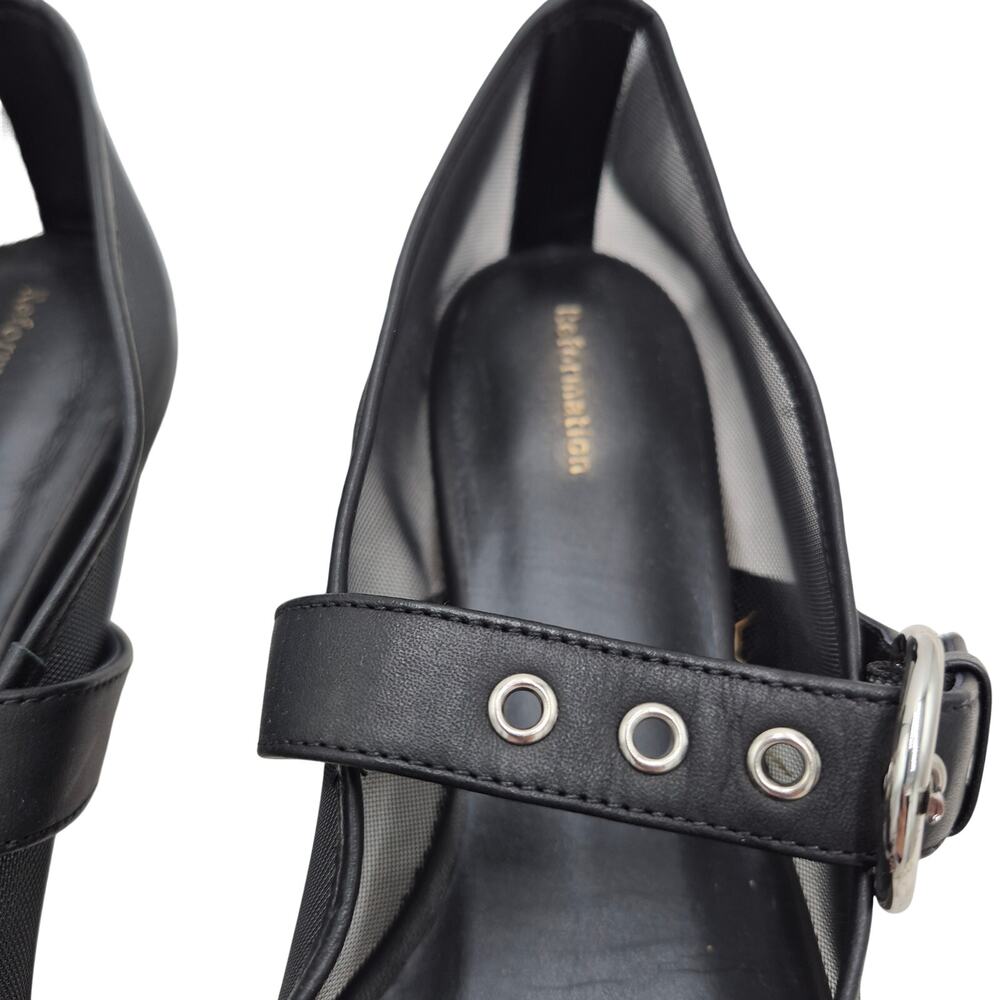 Reformation Bethany Black Mesh Mary Jane Flat Buckle Strap Ballet size 9 - Picture 5 of 7